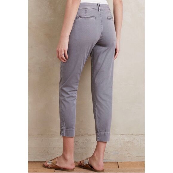 NEW Anthropologie Pilcro Stet Gray Relaxed Fit Cropped Chino Capri Pants Size 31 - Picture 4 of 5